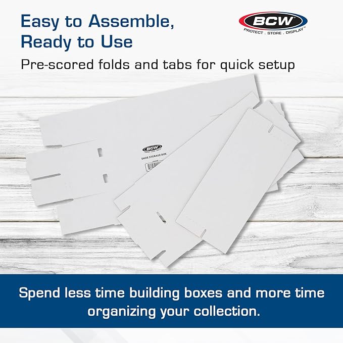 BCW Shoe Storage Card Box - 5 ct | Cardboard Box for Trading Cards, Gaming Cards, and Collectibles | Holds 1600 Standard Cards or 300 3x4 Toploaders | Gaming Card Organizer Box | Assembly Required