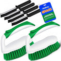 Scrub Brush - 6 Pack, Scrub Brushes for Cleaning, Heavy-Duty Scrub Brush, Stiff Bristles Cleaning Brush, for Kitchen, Bathtub, Floor and Wall Surfaces, Green