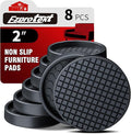 Ezprotekt Non Slip Furniture Pads, 8 Pcs 2" Rubber Caster Cups, Anti Skid Furniture Coasters for Hardwoods Floors, No Slide Furniture Gripper, Floor Protector for Bed Couch Furniture Stoppers (Black)