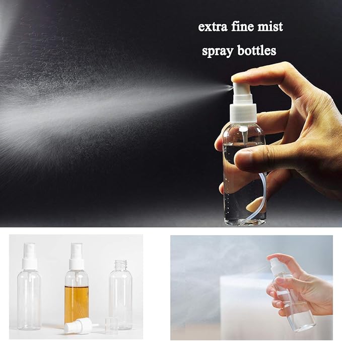 ZEJIA 40 Pack Small Spray Bottle, 2.7oz/80ml Travel Spray Bottle, Empty Fine Mist Spray Bottles, Refillable Mini Spray Bottles with Labels