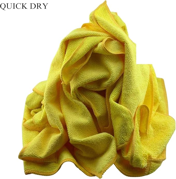 Ultra High Pile Premium Microfiber Towels 36 Pack – Super Soft, Lint-Free, Streak-Free, Scratch-Free Cleaning Cloths – Car, Home, Kitchen, Detailing, 16x16 Inch (Yellow)