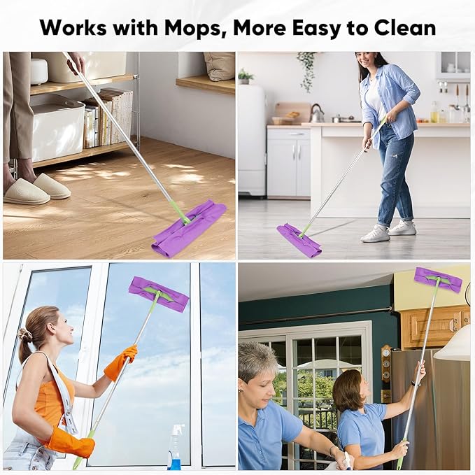 HOMEXCEL Microfiber Glass Cleaning Cloth 12 PK, Lint Free Streak Free, Reusable Magic Cleaning Cloth for Cleaning Windows, Glasses, Mirrors, Screens, Stainless Steel, and More Purple-12”×12”