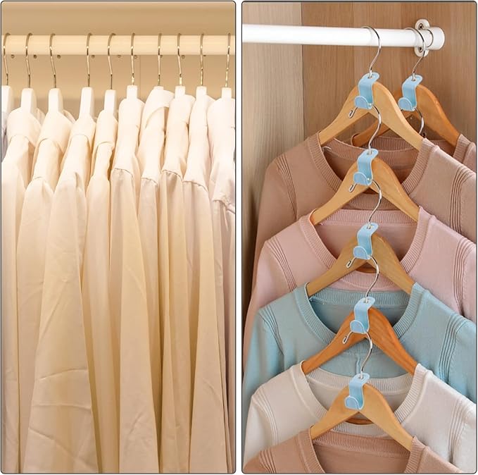 100 PCS Clothes Hanger Connector Hooks – Heavy Duty Plastic Cascading Hanger Hooks for Closet Space Saving & Clothes Organization