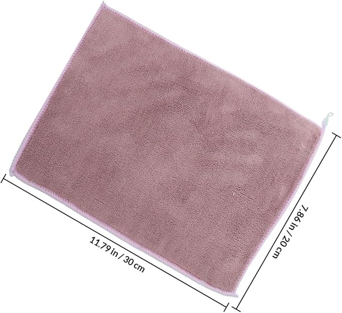 SUPVOX 2pcs Double-Layer Microfiber Dishwashing Towels Kitchen Cleaning Cloths Hanging Loop 20x30cm Absorbent Washcloths for Home and Dish Care
