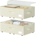 EE-RoomWorld Under Bed Storage with Wheels, No Assemble Required 12 inches height Under Bed Storage bins,Large capacity Rolling Underbed Shoe Storage containers，dorm underbed storage drawers