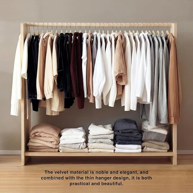 60 Pack White Velvet Pants Hangers with 60 Hooks Non Slip, Felt Trouser Hanger for Closet, Thin Space Saving Clothes Hanger, Strong, Durable, 360 Degree Rotatable Hook for Tank Top, Shorts