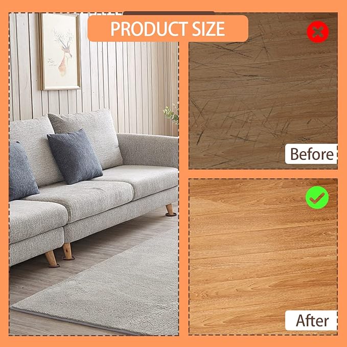 32Pcs 3.5in Furniture Coasters Non-Slip Bed Leg Pads Round Rubber Anti Sliding Caster Cups for Hardwood Floors Brown