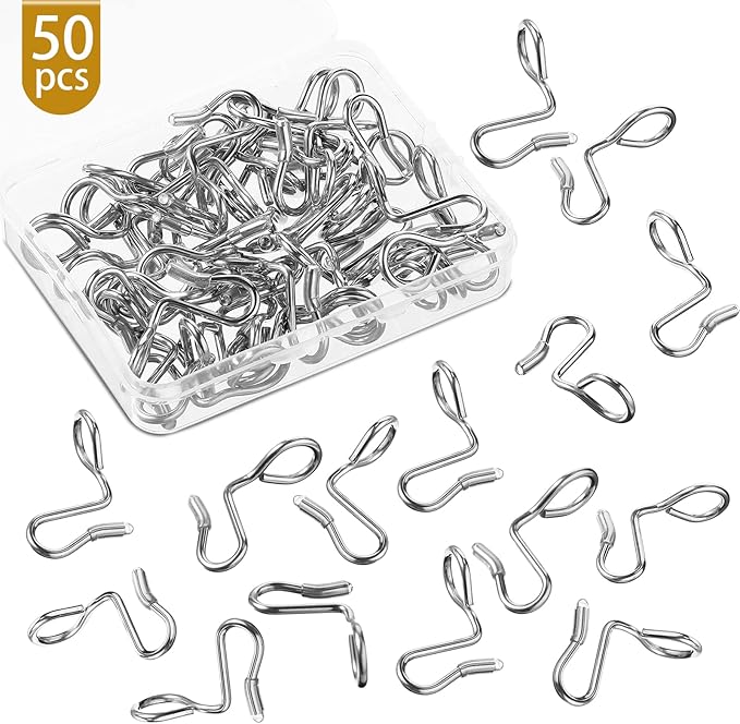 Sratte 50 Pieces Clothes Hanger Connector Hooks, Metal Clips Extender Hooks for Velvet Hangers Closet Space Saving(Silver,50 Pieces)