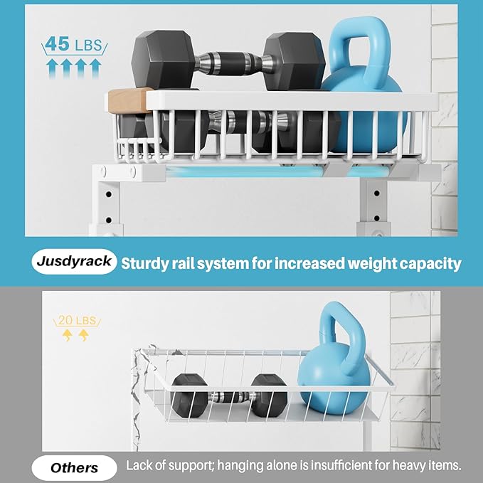 Jusdyrack 2 Packs Under Sink Organizer,Small Shelf for narrow spaces,2 Tiers Pull Out Under Cabinet Organizer,Adjustable Height,Slide Out Thickened Metal Under,White