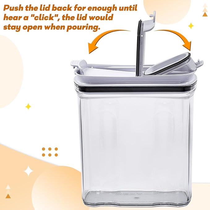 FreshKeeper Cereal Containers Storage Set, Airtight Food Storage Container with Lid 4L/135.2oz,4PCS BPA-FREE Plastic Pantry Organization Canisters for Rice Cereal Flour Sugar Dry Food in Kitchen