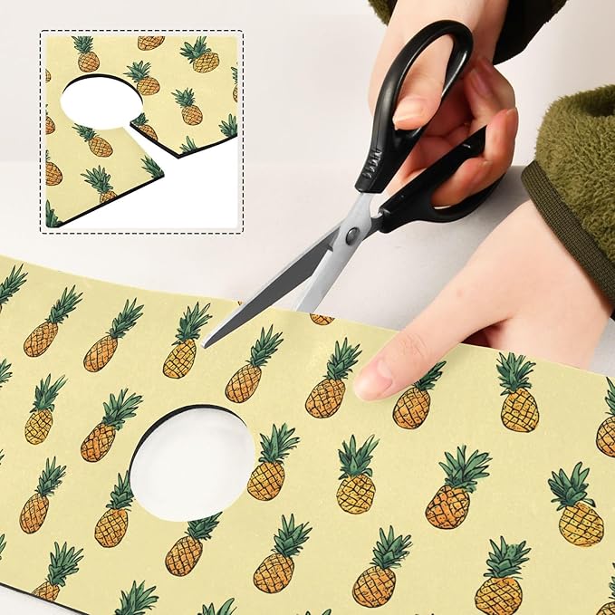 Light Yellow Pineapple White Kitchen Sink Splash Guard Sink Faucet Mat Faucet Handle Drip Catcher Drain Mats for Kitchen Bathroom Countertop Absorbent Dish Drying Pad 2Pack 30x5.4IN