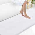 Arotive Bathroom Rugs 70x24, Extra Soft Absorbent Shaggy Chenille Bath Rugs, Machine Washable Rubber Backing Non-Slip Bath Mats for Bathroom Floor Tub and Shower, Home Decor Accessories, White