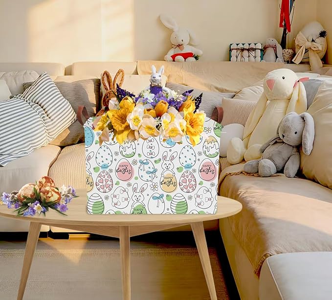 Rectangular Storage Baskets，Gift Basket,Book Box,Room Decor(Happy Easter)
