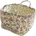 Boho Fabric Storage Basket, Large Capacity Laundry Basket, 12.2'' x 10.23'' x 10.23'' Collapsible Laundry Hamper with Easy Carry Handles (Purple, L)