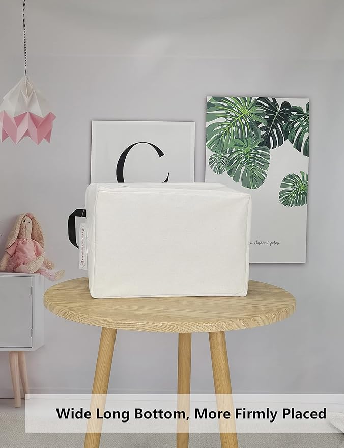QUEENLALA Rectangular Laundry Hamper/Foldable Nursery Laundry Basket for Organizing/Storage Bin Baskets/Children Toy Office Bedroom/Toy Bin Closet Shelf Baskets（Rec-Parent-child elephant）
