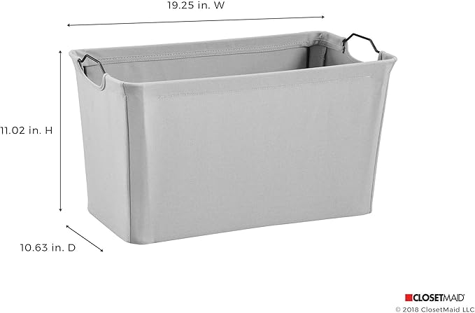 ClosetMaid 1629 Wide Wire Frame Fabric Bin, Dark Gray