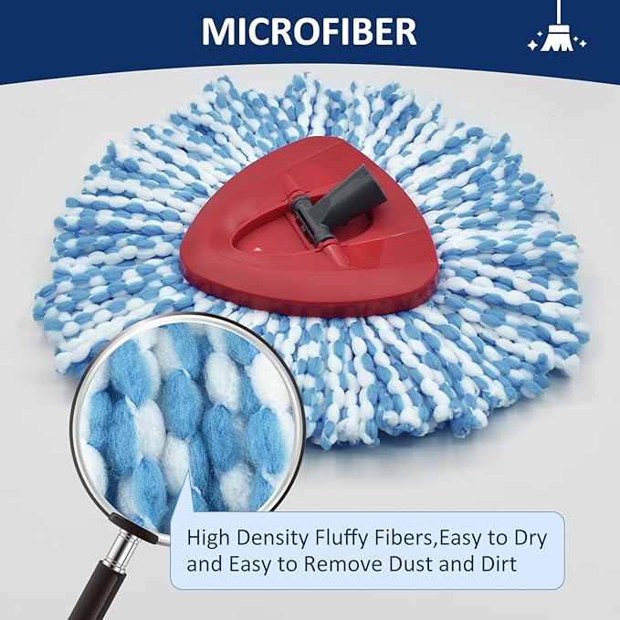 2 Pack Mop Head Replacement Compatiable with Oceda EasyWring,Mops Refill Replace Head for EasyWring Spin Mop 1 Tank Systerm - Microfiber, Easy to Replace,Deep Floor Cleaning and Machine Washable