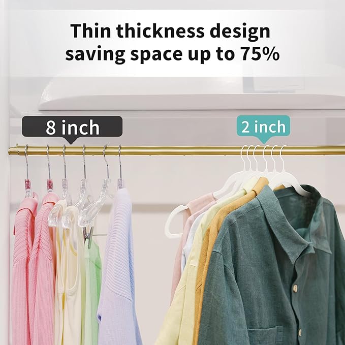 White Velvet Clothes Hangers 30 Pack - Non Slip Hangers, Ultra Slim Hangers, Space Saving Swivel White Hook, Suit, Top, Tie, Shirt, Skirt & Pant Felt Hangers, White Hangers