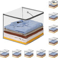 10 PCS Clear Zippered Storage Bags with Handles,Sweater Storage with Two-way Zipper,Foldable Closet Organizer Bed Sheet Organizer,Cube Plastic Organizer,Bag,Bin,for Clothes,Towel-GY