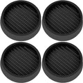 3X3 Round Rubber Caster Cups, Non Slip Furniture Pads, Anti-Slip Gripper, Anti Skid Furniture Feet, Anti Slide Floor Protector for Bed Couch Table Chair Stoppers - Black, 4 Pack