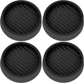 4X4 Round Rubber Caster Cups, Non Slip Furniture Pads, Anti-Slip Gripper, Anti Skid Furniture Feet, Anti Slide Floor Protector for Bed Couch Table Chair Stoppers (Black, 4 Pack)