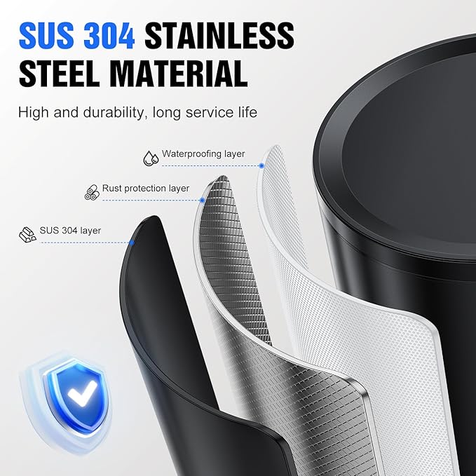 Automatic Soap Dispenser Touchless, Stainless Steel 11.5 oz 3 Levels Adjustable Hand Soap Dispenser with Rechargeable Sensor Pump for Kitchen & Bathroom Liquid Soap, Black
