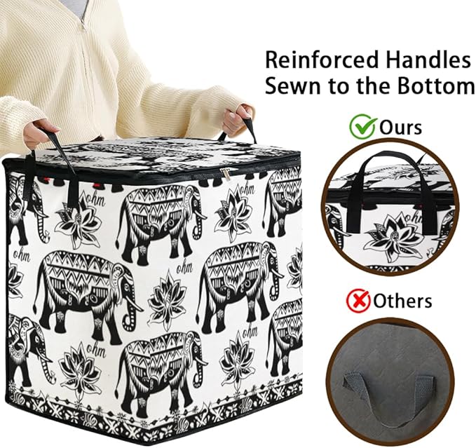 2pcs closet organizers and storage under bed,clothing blanket sweater sheet bedding comforter duvet quilt pillow toy storage bags with lids,dorm room essentials for containers 95L