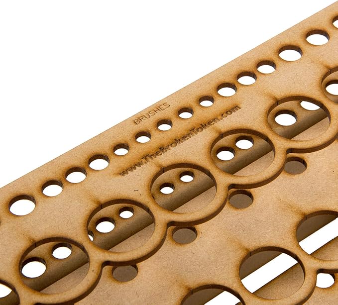 The Broken Token Modular Paint Rack w/ 26mm Holes - Multiple Organizer for Paint Bottles, Pots, and Brushes in Tiered Layout - Customize Your Pieces with Easy Organization & Access