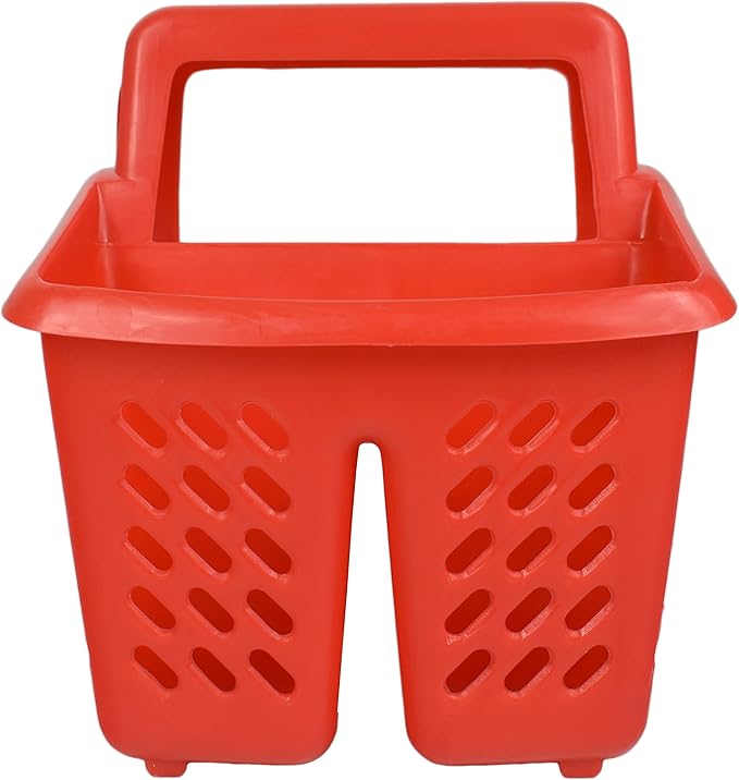 Black Duck Brand Set of 4 Cutlery Caddies With Draining Holes - or Classroom Caddies - With Handles - 6 L x 5.5 W x 6.5 H (4)