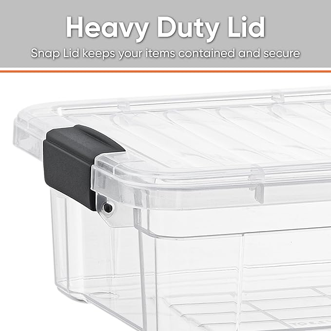 Superio Clear Storage Boxes with Lids, 1.27 Quart Plastic Container Bins for Organizing, Stackable Crates, BPA Free, Non Toxic, Odor Free, Organizers for Home, Office and Dorm, 5 Pack