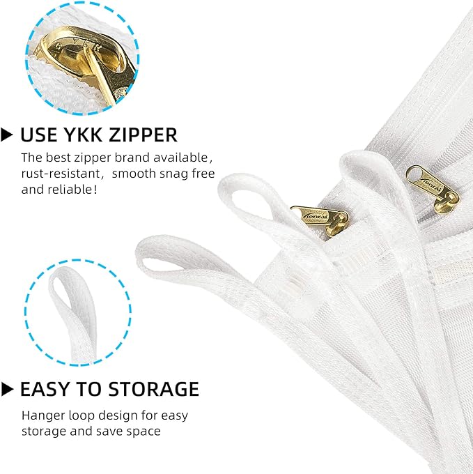 TENRAI 3 Packs Delicate Laundry Bags for Reusable Face Masks and Reusable Makeup Remover Pads,Fine Mesh Wash Bags,Use YKK Zipper, with Hanger Loop, Portable Mask Storage Bag (3 Small)