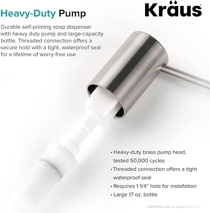 KRAUS Kitchen Soap and Lotion Dispenser in Spot Free Stainless Steel, KSD-43SFS
