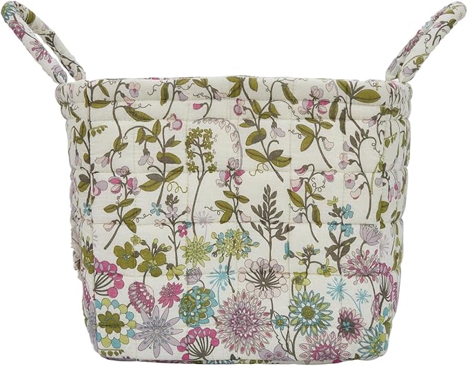Boho Fabric Storage Basket, Large Capacity Laundry Basket, 12.2'' x 10.23'' x 10.23'' Collapsible Laundry Hamper with Easy Carry Handles (C Multi-Color 1, L)