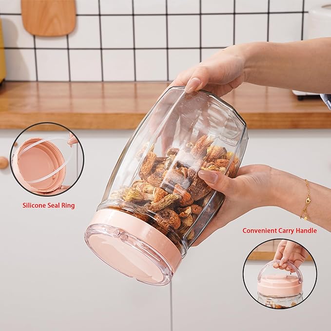 ZEHNXEC 1.8L Food Storage Jars with Lids - Organize Flour, Oats, Pasta, Tea, Coffee Beans & Dry Goods - Individual Pantry Container
