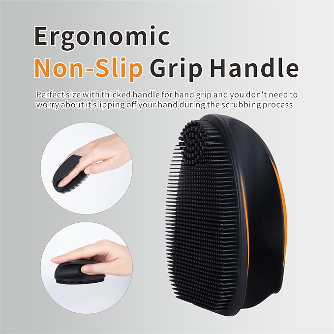 Soft Silicone Face Scrubber,Body Scrubber for Deep Cleansing, Exfoliation- 2pcs Silicone Body Brushes for Women Men Use in Shower Skin Massage Pore Cleansing Blackhead Removing