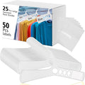 DoubleFill 25 Pcs Large Closet Dividers and 50 Pcs White Blank Cards 18 Inch Clothing Rack Size Dividers for Hanging Clothes, White Garment Rack Tag for Clothes Organization