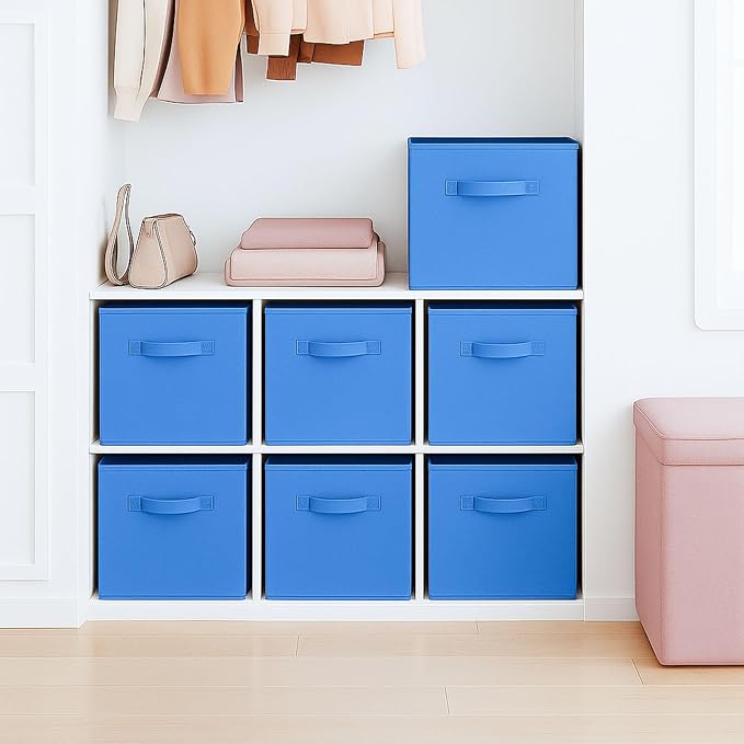 ShellKingdom Storage Bins, Foldable Fabric Storage Cubes And Cloth Storage Organizer Drawer For Closet And Toys, 2 Pack (Royal Blue)