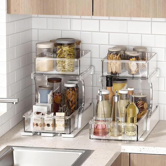 2 Tier Bathroom Organizers and Storage, Bathroom Counter Organizer, Under Sink Organizer Bathroom, Bathroom Under Sink Organizer, Bathroom Vanity Organizer, New for 2026, 1 Pack