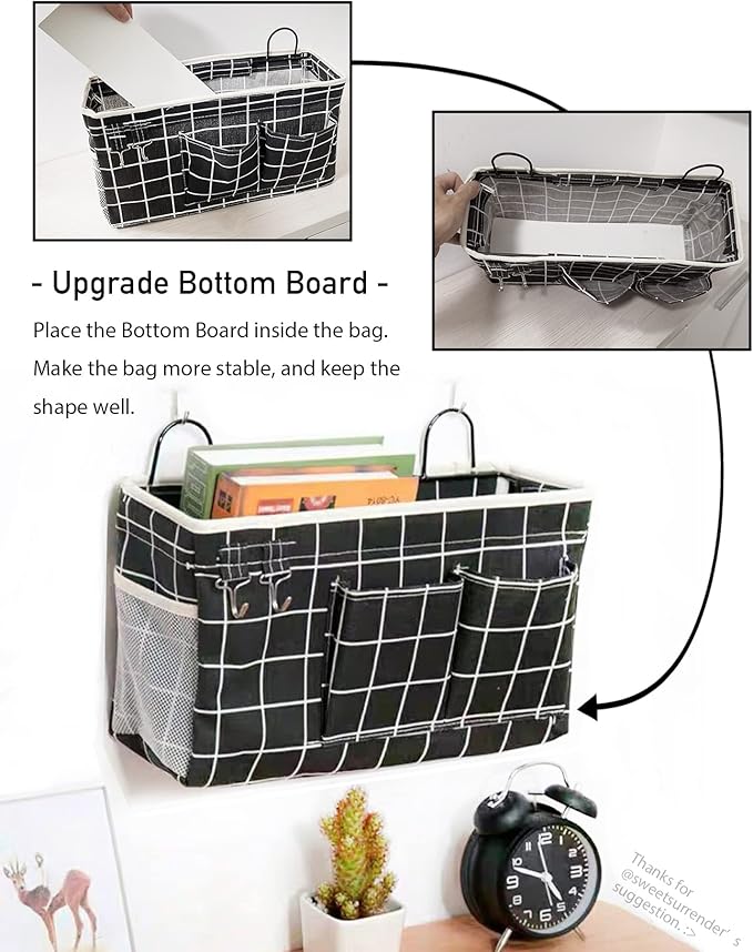 Kanrichu 3pcs Hanging Baskets for Organizing,Fabric Wall storage Basket,Wall Organizer for Closet,Kitchen, Bedroom, Office, RV Camper,Locker (Gray)