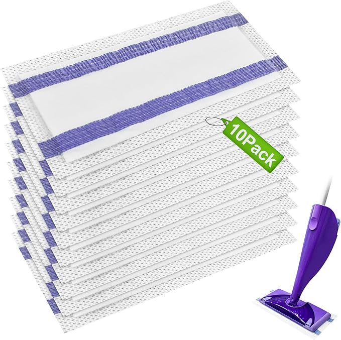 Mop Pad Refills Compatible with WetJet,10 Count Disposable Mop Pads Refills Compatible with Swiffer Wet Jet Spray Mops,Wet Dry Use Heavy Duty Mopping Pads for All Purpose Multi Surface Floor Cleaning