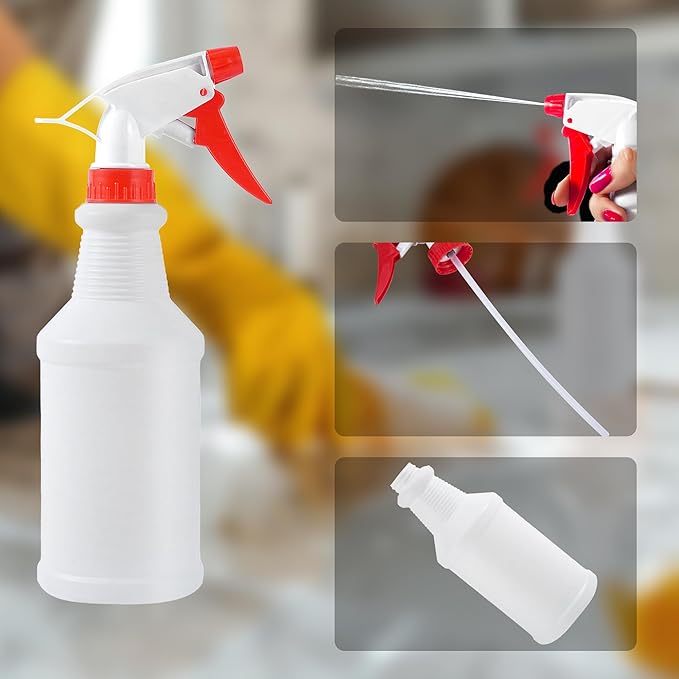 6 Pcs 16 Oz Spray Bottles，Adjustable Empty Spray Bottle for Cleaning Solutions，Spray Bottles Bulk，Refillable Spray Bottle for Planting, Water, Bathroom and Kitchen, BBQ, Commercial and Pet