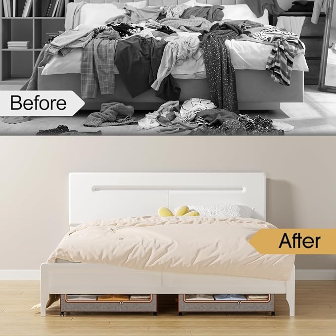 Yecaye Under Bed Storage with Wheels, 4 Pack Under the Bed Storage Containers with Lids & Label, XXL 60L Rolling Underbed Storage Drawers for Clothes, Blankets, Shoes