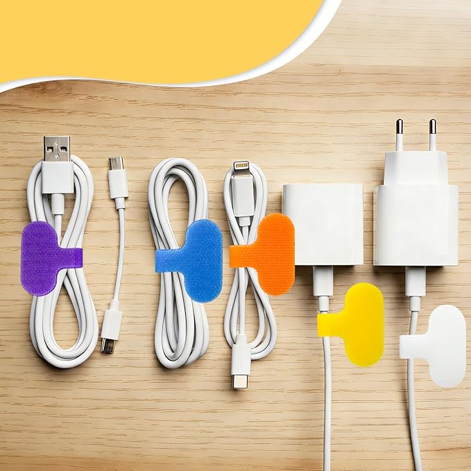 32 Pcs Multi Color Durable Cable Lables with Writable Surface,Waterproof Wire Labels for Electronics Organization,Computer&Industrial Cable Management,1.5" x 0.63"Cord Tags(8 Colors)