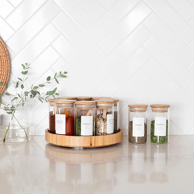 Minimalist Spice Labels for Spice Jars - 146 Spice Jar Labels Stickers for Containers, Waterproof Spice Stickers Preprinted - Spice Organising Herb Seasoning Kitchen Pantry Organization