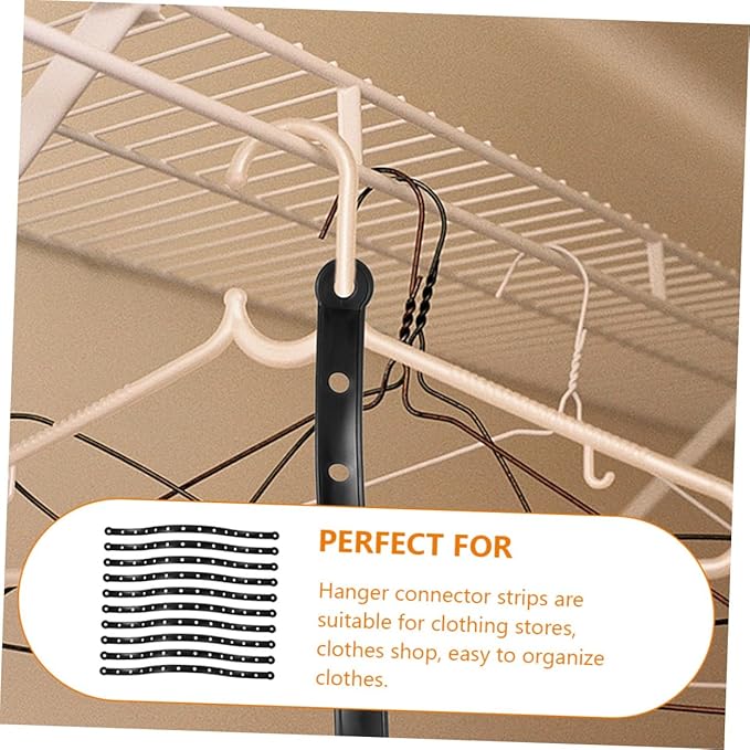 10 pcs Plastic Clothes Hanger Connector Strips for Display Hanging Strips for Clothing Stores Space Saving Hanger Connectors for Organizing Outfits and Closet Use