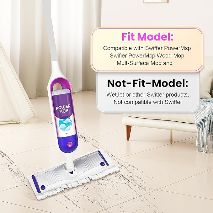 40 Cout Power Mop Pads Refills for Powermop , Multi-Surface Disposablen swiffer Power Mop Pads，Unscented Spray Cleaning Repalcement Pads Refill