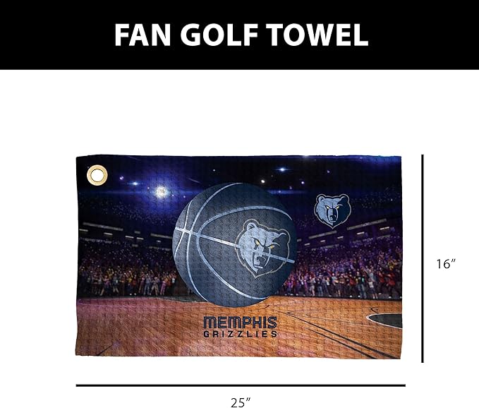 Northwest NBA Golf Towel – Official Licensed Microfiber Waffle Fabric, Absorbent 16x25 in Club Cleaning Accessory