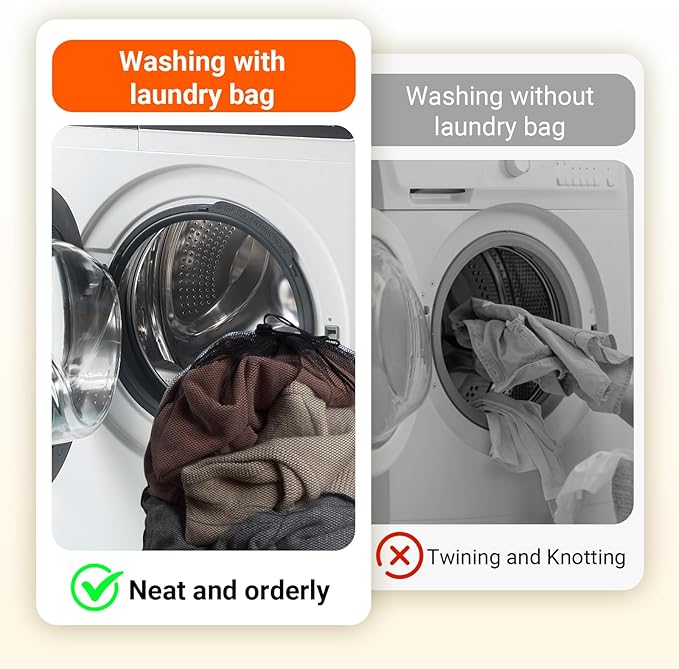 Extra Large Mesh Laundry Bag Heavy Duty Mesh Wash Bag with Drawstring Closure for College, Dorm, Travel, Family and Apartment Dwellers, 27 x 36 Inches, Black