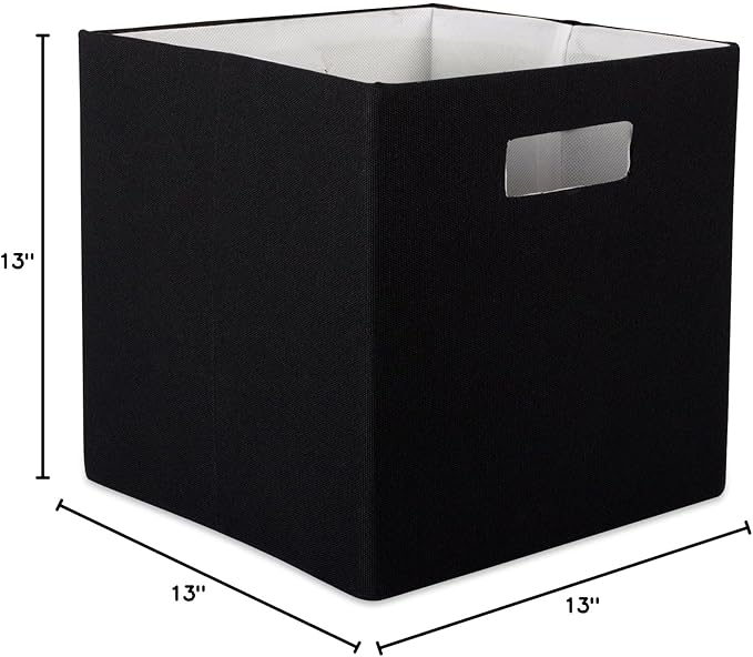 DII Poly-Cube Storage Collection Hard Sided, Collapsible Solid, Large, Black