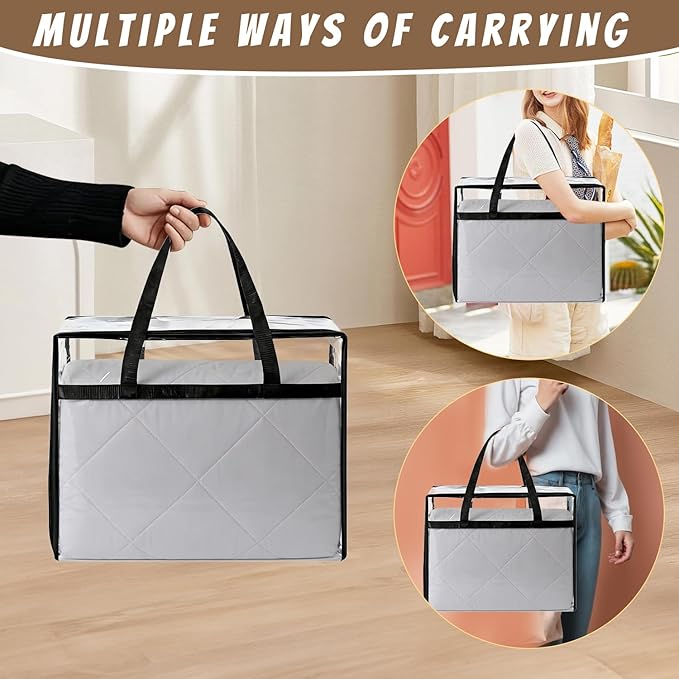 40L Clear Storage Bags Plastic Blanket Storage Bag Foldable Moving Organizers Containers with Zipper for Bedding Blanket Clothes Under Bed Holder - 2 Pcs